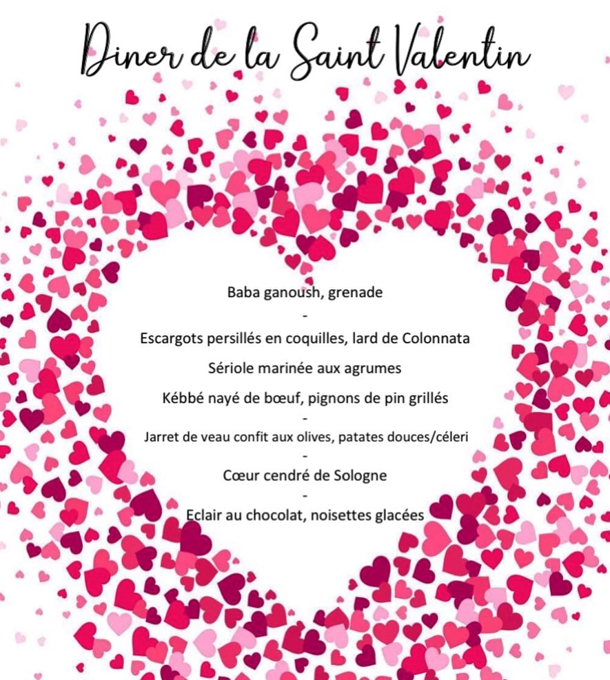 *** COMPLET 🙏🏻 ***

Chers Valentins & Valentines, la fête des amoureux, c’est dans 3 semaines ! 💖
Nous serons exceptionnellement ouvert pour cette occasion avec un menu sous le signe du partage 👩‍❤️‍👨 et les réservations sont déjà bien avancées, il ne reste que 5 tables disponibles !
Menu à 65€ / personne hors boisson
Accord mets vins +30€ (3 verres dont une coupe de Champagne 🥂)
À tout de suite !! 📱
.
.
.
#14fevrier #loveisintheair #dinerenamoureux #chambery #restaurantchambery #chamberymontagnes